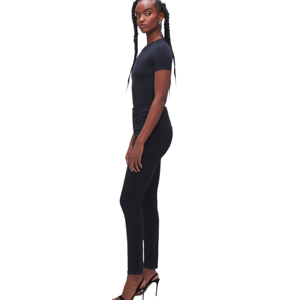 NWT Good American x Calik Denim Always Fits Good Legs Skinny Jeans Black size 6 - Picture 4 of 13